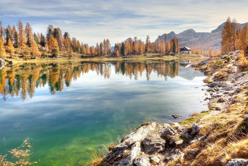 Lake and mountains